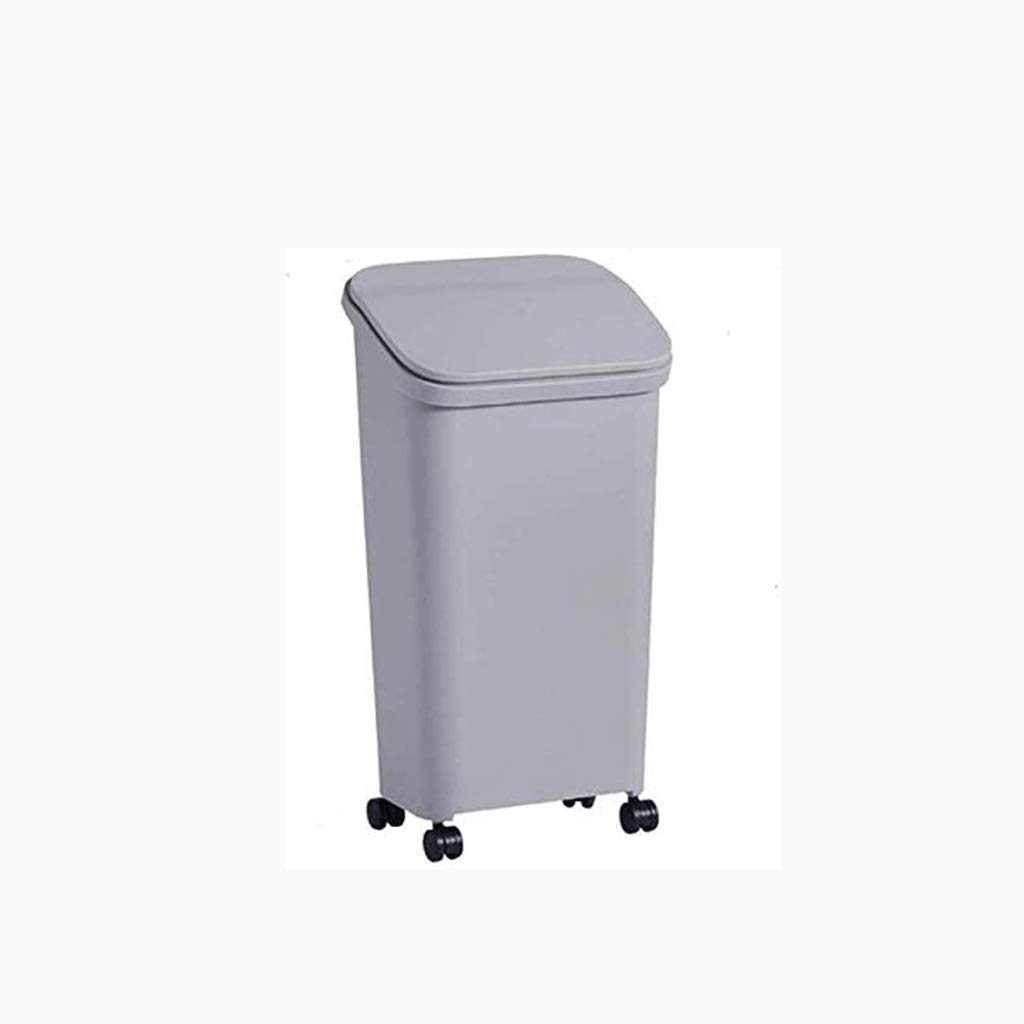 Cubo de Basura, Contenedor de Basura con Tapa Y Ruedas. Adecuado con Papelera Hospitalaria, Papelera Doméstica, Papelera de Restaurante, Papelera Reciclable de Hotel/B