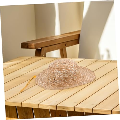 Unomor 2Pcs DIY Blank Summer Sun Hat Unpainted Craft Straw Cap with Wide Brim for Outdoor Fun for Beach Park Picnics for Boys Creativity Khaki4