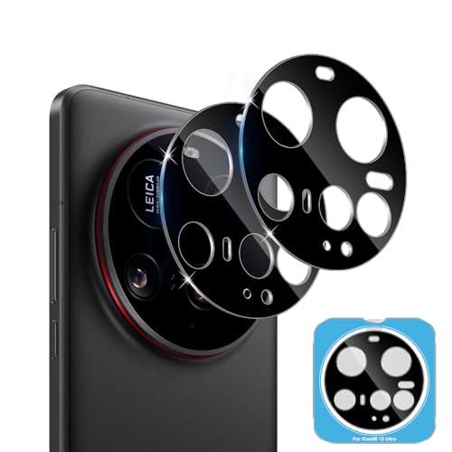 Datree para Xiaomi Mi 15 Ultra Protector de Pantalla Lente de Cámara, 2 Piezas 9H Dureza HD Anti-Arañazos Cristal Templado Cámara Trasera Lente Protector （Negro）