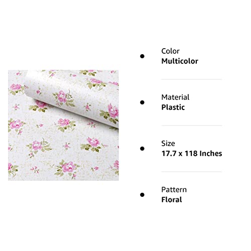 Simplelife4U Pink Rose Furniture Protect Paper Removable Shelf Liner For Kitchen Cabinet Dresser Drawer Covering #TOP6