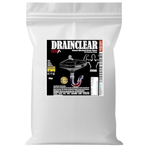 Image of CERO DRAINCLEAR (DRY POWDER) to Clear Clogged Drains, Sinks and Pipes (500gm)