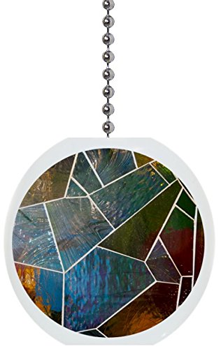 Geometric Stained Glass Solid Ceramic Fan Pull-image-18