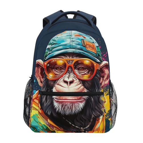 Hip Hop Gorilla Monkey Backpack for Boys Girls Elementary School Bookbag Back Pack 202b1628