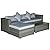 Outsunny 5-Piece Patio Furniture Set with Cushions, Outdoor PE Rattan Wicker Sofa Set, Sectional Furniture with Pillows, Glass Coffee Table for Garden, Backyard, Mixed Gray