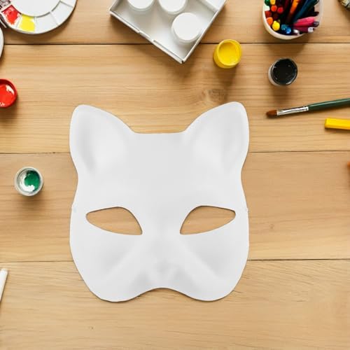 Masques de chat en pâte à modeler légère lot de 5 supports blancs à customiser