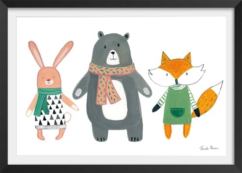 Affiche enfant copains de quartier sous cadre noir 60x40 cm - 6