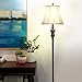 Brightech Sophia LED Floor Lamp, Tall Mid-Century Modern Lamp with Bell Shape Fabric Shade, Great for Bedroom & Living Room Decor - Bronze