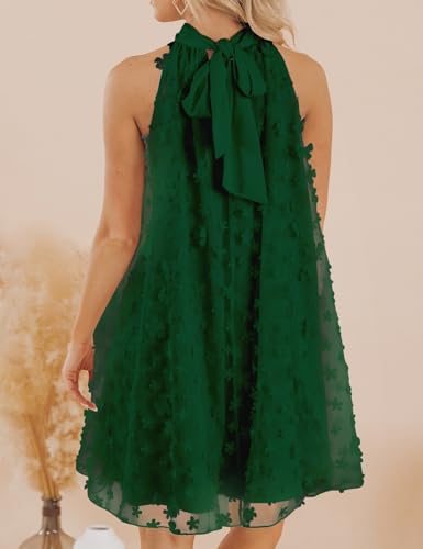 Image of VIMPUNEC Womens Summer Halter Mini A Line Swing Dresses Wedding Guest Formal Cocktail Homecoming Dress