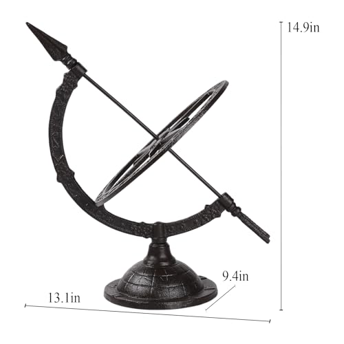 BRASSTAR Cast Iron Big Sundial Timing Instrument Ancient Clock Measuring Time by Sunlight Irradiation Ancient Wisdom Home Decoration