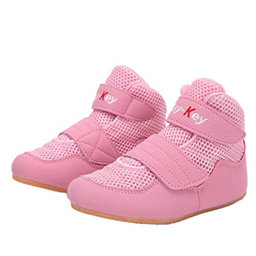 Cowox New Fighting Shoes Indoor Training Competition Boxing Shoes Rubber Magic Buckle Children Wrestling Shoes #TOP5