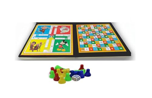 AOKO Combo Ludo + Snake & Ladders 2 in 1 Board Game One Set Ludo Coins + Dice Party & Fun Game Board Game Strategy & War Games Board Game Travelling G