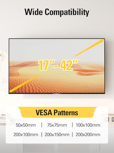 Image of Mounting Dream TV Wall Mount RV Bracket for Most 17-42'' Flat Screen LED, LCD TVs, Fixed TV Mount for VESA 50X50 to 200x200mm, 44 lbs, 8 inch /Single Stud, Flush Low Profile Wall Mount MD2351