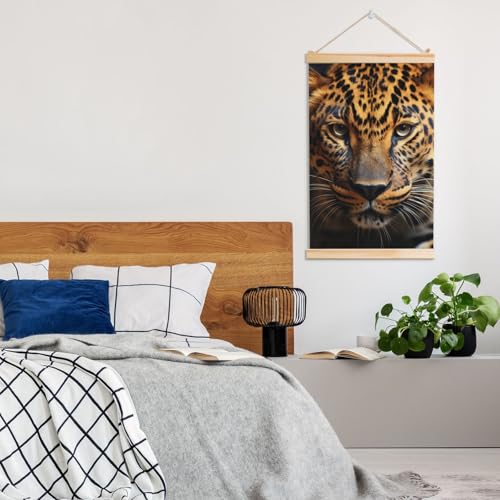 Impression léopard de qualité supérieure sur toile avec cadre en bois - 7