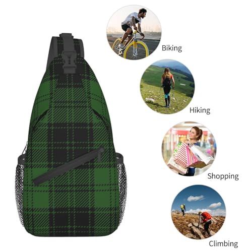 Mochila Cruzada Negra de Plaid para Senderismo y Viaje miniatura 6