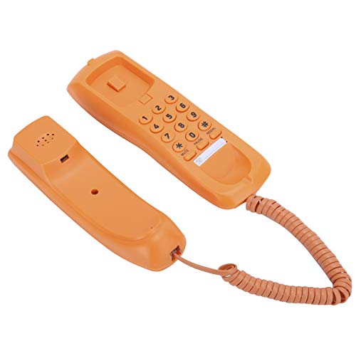 Teléfono de cable naranja portátil para oficina y hogar miniatura 5