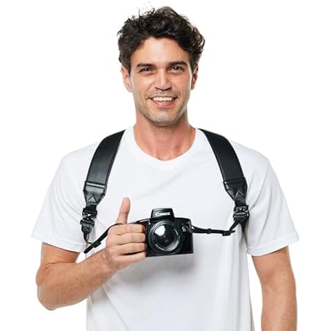 Vigorport Camera Harness Strap, Cross Shoulder Metal Quick Release Straps for Binoculars SLR, Compatible with Canon, Nikon Cover