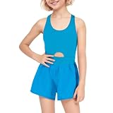 JiAmy Girls Workout Romper Sleeveless One Piece Atheletic Outfits Jumpsuit