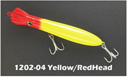 Northbar Flying Squid Pencil Popper 1202-04 Yellow Red Head 8" 3.5oz