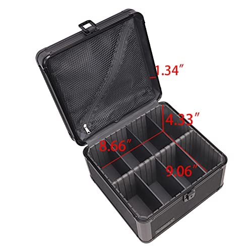 Vaultz Portable Safe Box - 10 X 10 X 6.5 Inch Large Storage Box With Lock, Mesh Pocket & Adjustable Compartments For Cash, Documents And Valuables - Tactical Black #TOP3
