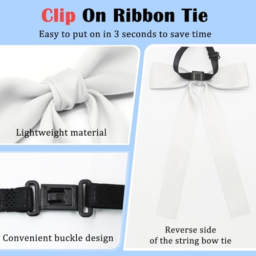 Image of Luckyvestir Western Bow Ties for Men Women, Black /Red Colonel Satin Ribbon String Bow Tie for Costume Uniform
