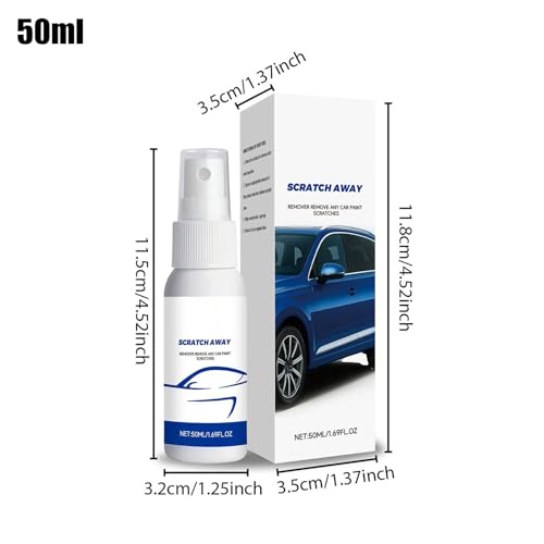 Środek do usuwania zarysowań samochodowych | 50 ml spray do szczegółów, naprawa zadrapań w pojazdach silnikowych | do szkła, metalu, śladów szlifowania, koła, przedniej szyby, zderzaka, garażu