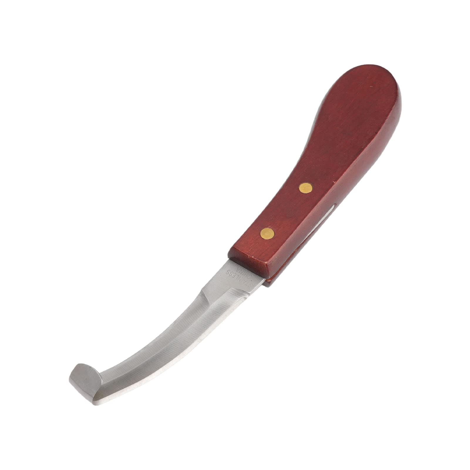 Haofy Cuchillo para Pezuñas de Caballo, Cuchillo para Pezuñas, Navaja de Afeitar de Acero Inoxidable, Cuchillo para Herrar para Diestros de Doble Cara, de Madera, Cuchillo con