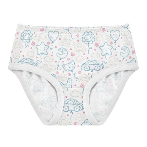 Little Girl Underwear Toddler Panties Kids Undies Vehicle Planes Flower Cartoon Soft Cotton Briefs 2T-8Y - Main Image