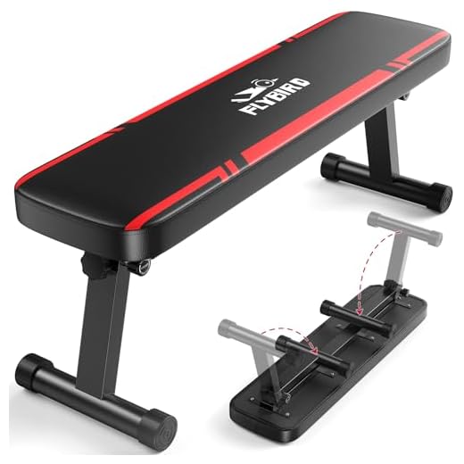 FLYBIRD Flat Weight Bench Foldable 1000 LBS Weight Capacity for Strength Training Bench Press, 45.3 Inches Long Workout Benches for Home