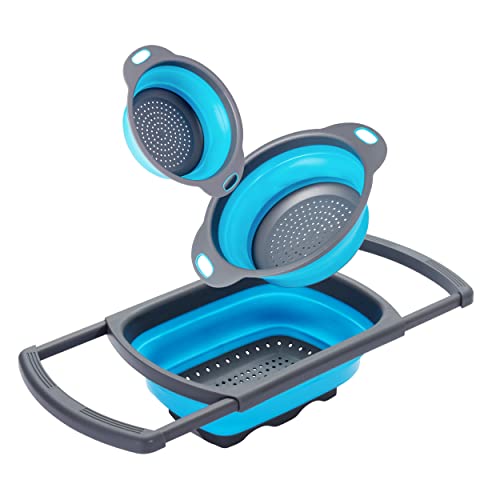 Bramble - 3 Escurridores de Cocina de Silicona Plegable - Set de Escurridores Ideal para Fregaderos con Tamaños...