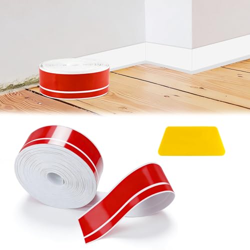Feelhap Rodapiés Flexible Autoadhesivo, 18M 50mm x 20mm Rodapie PVC Adhesivo, Zócalo Flexible Embellecedor Encimera Cocina, Rodapié Plegable Cinta de Sellado para Tapar Juntas en Cocina o Baño, Blanco