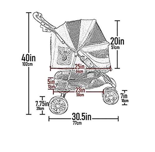 Pet Gear No-Zip Special Edition 3 Wheel Pet Stroller for Cats/Dogs, Zipperless Entry, Easy One-Hand Fold, Removable Liner, Cup Holder, Chocolate