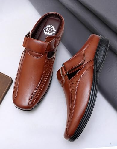 Image of BRUTE Leather Sandals for Men | Fisherman Sandals | Half Sandals