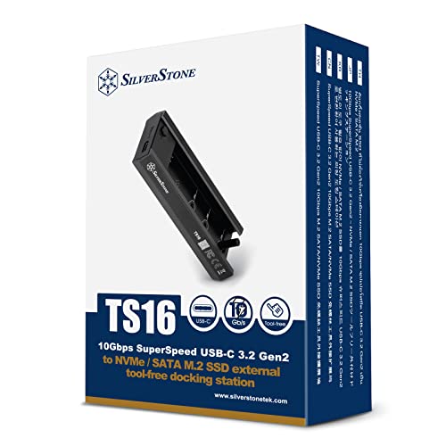 SilverStone Technology TS16 10Gbps SuperSpeed USB-C 3.2 Gen2 - NVMe/SATA M.2 SSD 外付け 工具不要 ドッキングステーション SST-TS16