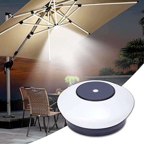 Lampes pour Parasol Rechargeable, Lumières de Parapluie Bluetooth sans Fil, avec 10 Modes d'Éclairage Luminaire LED Parasol sans Fil pour Parasol de Jardin...