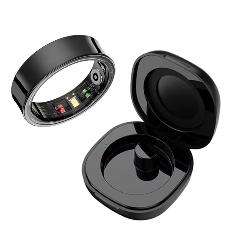 New Smart Ring R09 Health Monitor Multi Sport Mode Skin Temperature Measurement 5ATM Waterproof Smart Ring with Charging Case for Android iOS