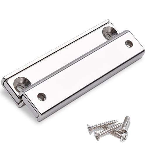 MAGXCENE 2個入 超強力ネオジム磁石 60x13.5x5mm 皿穴3.5mm ネジ付き 直方体磁石バー 角型 マグネット 工業事務室 キッチン 浴室 倉庫 室外 壁掛け