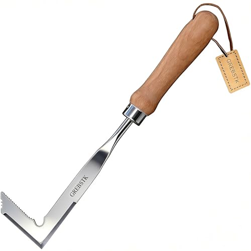 GREBSTK Crack Weeder Crevice Weeding Tool Manual Weeder Beech Handle Lawn Yard Gardening Tool