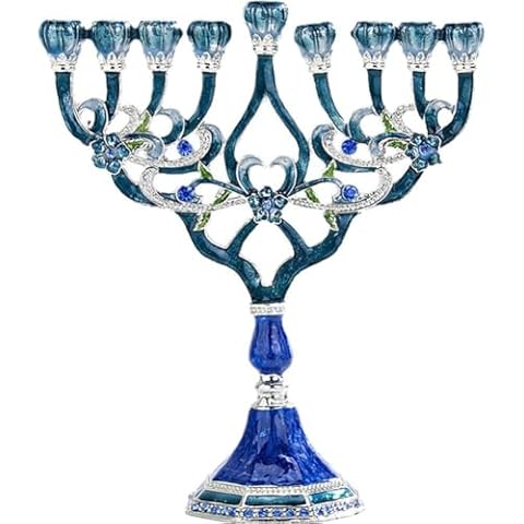 Wudaizhi Hand Painted Menorah Candelabra Cover