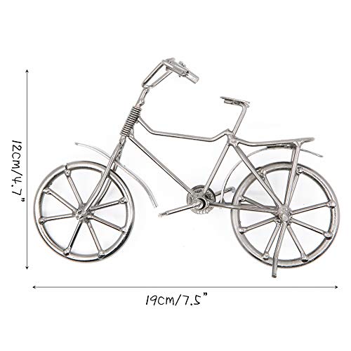Vintage Metal Bicycle Ornaments Desktop Crafts Ironwork Bike Figurines Bike Miniature Home Decoration For Children Toys Gifts (Grey#1) #TOP2