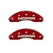 MGP Caliper Covers 42013SMOPRD Red Powder Coat Finish Front and Rear Caliper Cover, Set of 4 (MOPAR Silver Characters, Engraved)