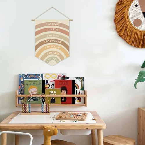 XYDEG Decoração de berçário, bandeira de lona de arte de parede infantil de afirmação positiva, band