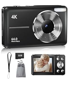 Digital Camera, 4K 48MP Cameras for Photography with 32GB Card 18X Digital Zoom, 2.8'' Compact Camera for Kids Teens, Boys, and Girls