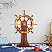 DoubleFill 4 Feet Ship Wheel Cardboard Cutout Nautical Party Decorations Stand up Large Captain Wheel Photo Props Back Drops for Pirate Nautical Party Home Outdoor Decor
