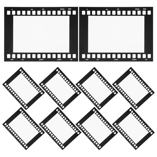 JECOMPRIS Marco de fotos con tiras de película (10 unidades): Marcos de fotos de papel con tiras de película retro para decoración de pared - Soporte de collage de fotos de estilo vintage de 6