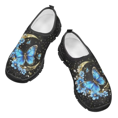 Girls Butterfly Sneakers for School Breathable Mesh Running Tennis Shoes Casual Flats Walking Shoe