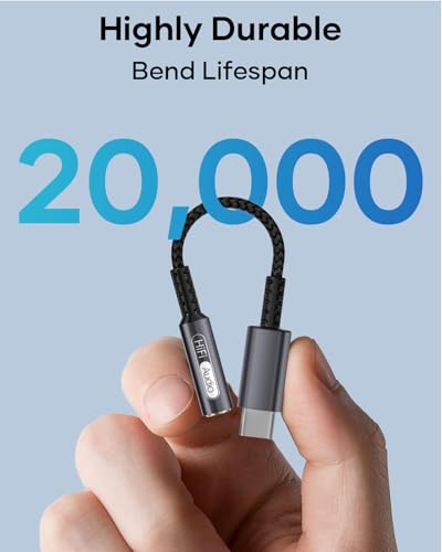 bakibo Adapter USB C auf Klinke 3.5mm (2 Stück), USB C auf 3.5 mm Jack Klinke Kopfhörer Adapter HiFi Audio DAC Typ C auf Aux Dongle Kabel kompatibel mit iPhone 17 16 15 iPad Pro Galaxy S25 S24, Grau