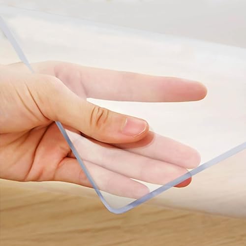 Protection de table transparente pour repas en famille : nappe plastique épaisse pour salle à manger
