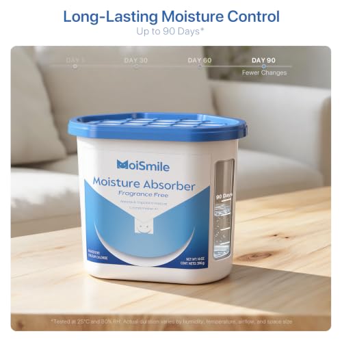 Image of Large Moisture Absorber Buckets, 14 oz Each, Fragrance Free, 3 Pack | 14 oz Net Fill Per Bucket; Visible Water Collection; Up to 90 Days; No Added Fragrance for Bathrooms and Closets