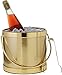 Hand Made In USA Metallic Deco Collection Double Walled Insulated Ice Bucket With Ice Tongs (Gold Ripple, 3-Quart)