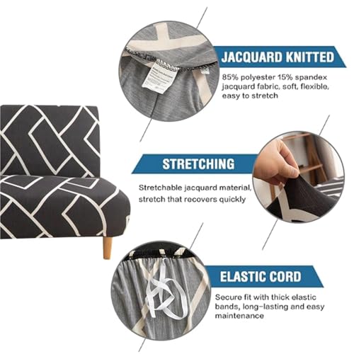 Housse de canapé-lit extensible sans bras en spandex lavable pour rénovation - 8